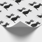 Zwei schwarze Katzen Design Geschenkpapier (Ecke)