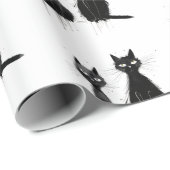 Zwei schwarze Katzen Design Geschenkpapier (Rolleneckpunkt)