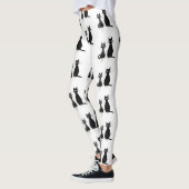 Zwei schwarze Katzen Design Leggings (Links)