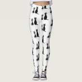 Zwei schwarze Katzen Design Leggings (Vorderseite)