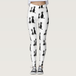 Zwei schwarze Katzen Design Leggings