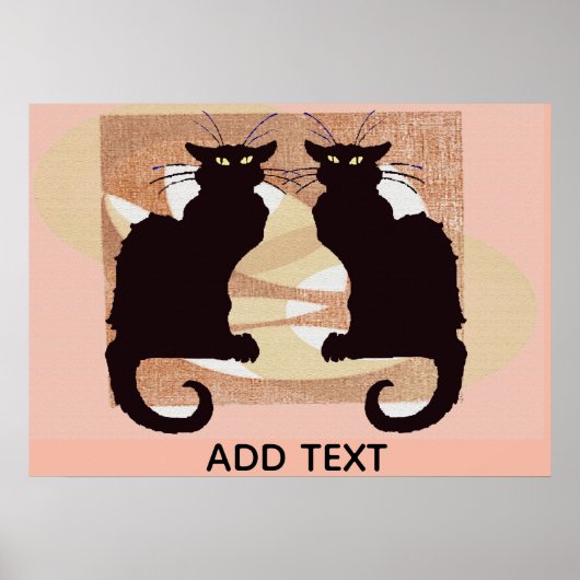 Zwei schwarze Katzen Druck Poster (Vorne)