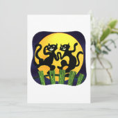 Zwei schwarze Katzen Einladung (Stehend Vorderseite)