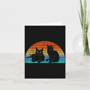 Zwei schwarze Katzen farbenfroher Hintergrund Katz Karte