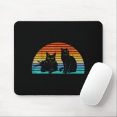 Zwei schwarze Katzen farbenfroher Hintergrund Katz Mousepad (Mit Mouse)