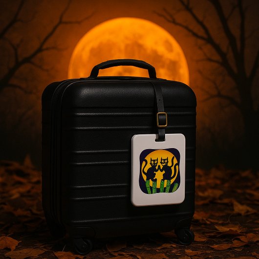 Zwei schwarze Katzen Gepäckanhänger