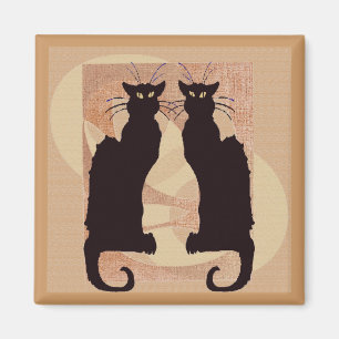 Zwei schwarze Katzen Magnet