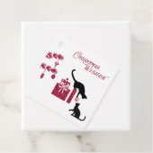 Zwei schwarze Katzen mit Geschenken und Ziergesche Geschenkanhänger (Beispiel)