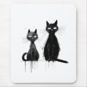 Zwei schwarze Katzen Mousepad (Vorne)