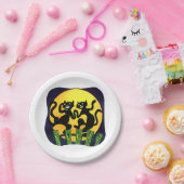 Zwei schwarze Katzen Pappteller (Party)