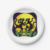 Zwei schwarze Katzen Pappteller (Vorderseite)