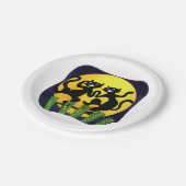 Zwei schwarze Katzen Pappteller (Schrägansicht)