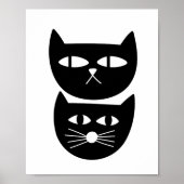 Zwei schwarze Katzen Poster (Vorne)