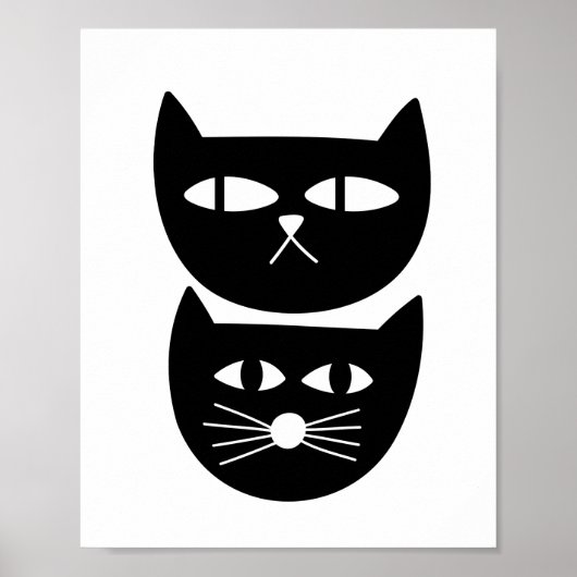 Zwei schwarze Katzen Poster (Vorne)