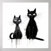 Zwei schwarze Katzen Poster (Vorne)