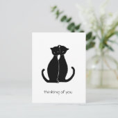 zwei schwarze Katzen Postkarte (Stehend Vorderseite)