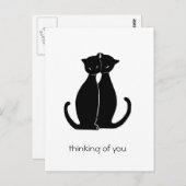 zwei schwarze Katzen Postkarte (Vorne/Hinten)