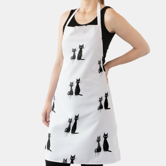 Zwei schwarze Katzen Schürze (InSitu)