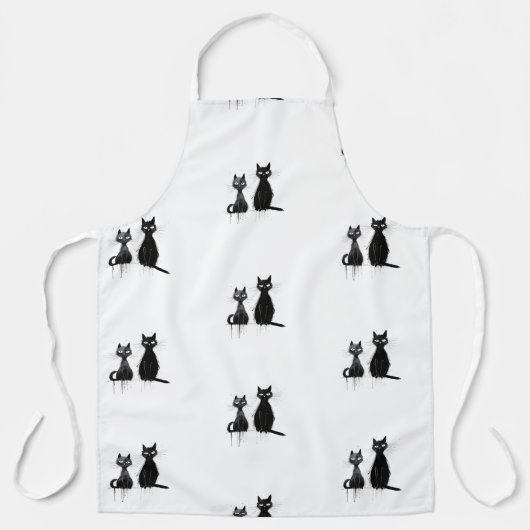 Zwei schwarze Katzen Schürze (Vorderseite)
