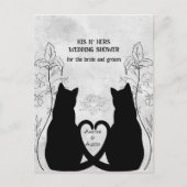 Zwei schwarze Katzen Schwanz verdienten seine Nier Postkarte (Vorderseite)