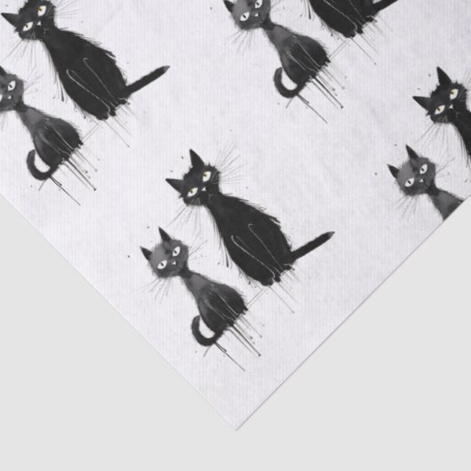 Zwei schwarze Katzen Seidenpapier (Detail)