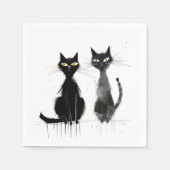 Zwei schwarze Katzen Serviette (Vorderseite)