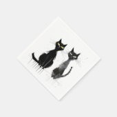 Zwei schwarze Katzen Serviette (Ecke)