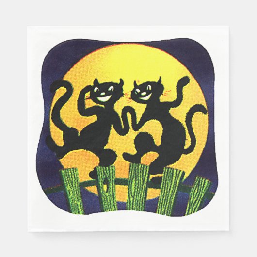 Zwei schwarze Katzen Serviette (Vorderseite)