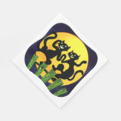 Zwei schwarze Katzen Serviette (Ecke)