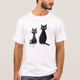 Zwei schwarze Katzen T-Shirt