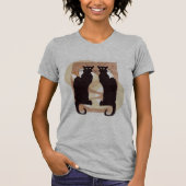Zwei schwarze Katzen T-Shirt (Vorderseite)