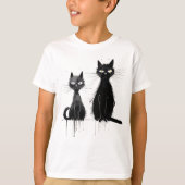 Zwei schwarze Katzen T-Shirt (Vorderseite)