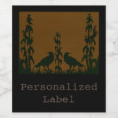 Zwei schwarze Krähen Weinetikett (Einzelnes Label)