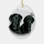 Zwei Schwarze Labrador Ornament (Rechts)