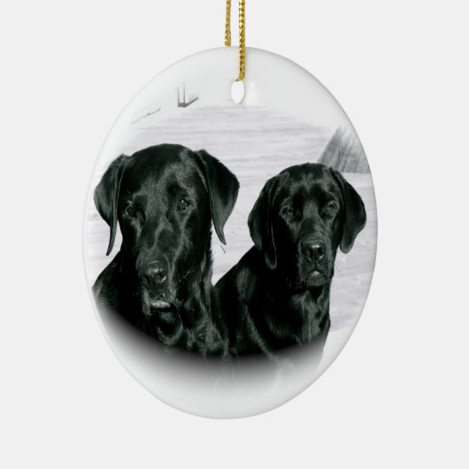 Zwei Schwarze Labrador Ornament (Rechts)