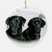 Zwei Schwarze Labrador Ornament (Hinten)