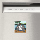 Zwei schwarze Labradoren und Mama Magnet (In Situ (Geschirrspüler))