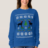 Zwei schwarze Labradors Weihnachtsmuster Sweatshirt (Vorderseite)