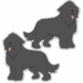 Zwei Schwarze Neufundländer Aufkleber (Vorderseite)
