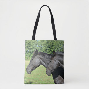 Zwei schwarze Pferde Tasche