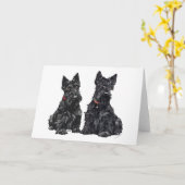 Zwei schwarze schottische Terrier Karte (Gelbe Blume)