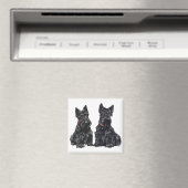 Zwei schwarze schottische Terrier Magnet (In Situ (Geschirrspüler))