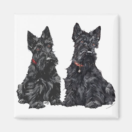 Zwei schwarze schottische Terrier Magnet (Vorne)