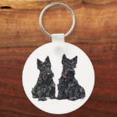 Zwei schwarze schottische Terrier Schlüsselanhänger (Vorderseite)