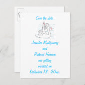 Zwei Schwarze Schwäne, die Save the Date Postkarte (Vorne/Hinten)