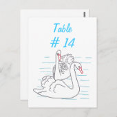 Zwei Schwarze Schwäne, die Tischnummer-Postkarten Postkarte (Vorne/Hinten)