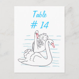Zwei Schwarze Schwäne, die Tischnummer-Postkarten Postkarte