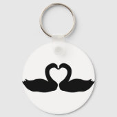 zwei schwarze Schwanensymbol Schlüsselanhänger (Vorderseite)