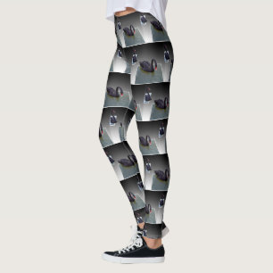 Zwei Schwarze Schwans Popout Art, Ladys Leggings