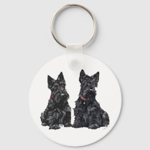 Zwei schwarze Scottish Terrier Schlüsselanhänger
